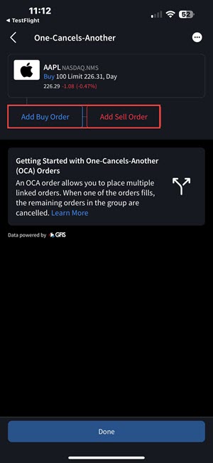 The one cancels another add order iPhone